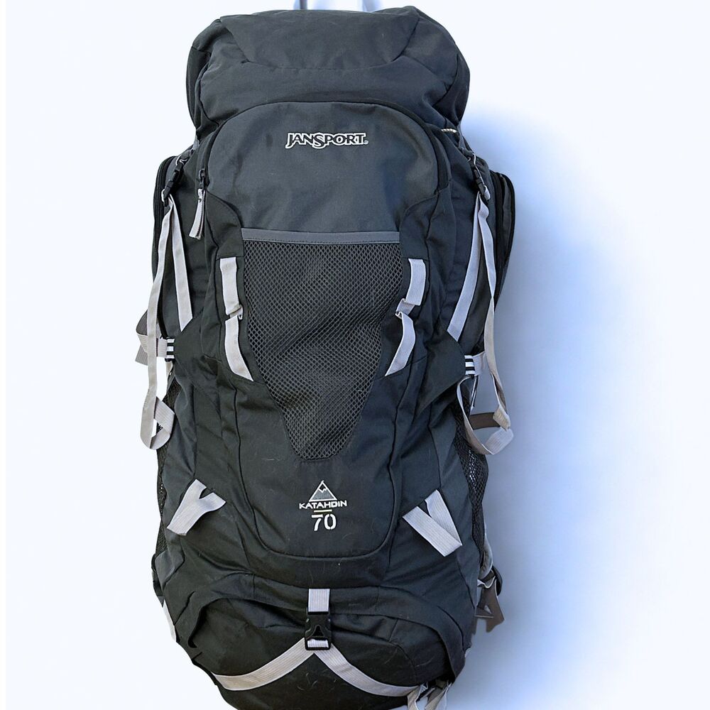 Jansport KATAHDIN 70L Hiking Backpack Grey New With Tags Padded Harness System